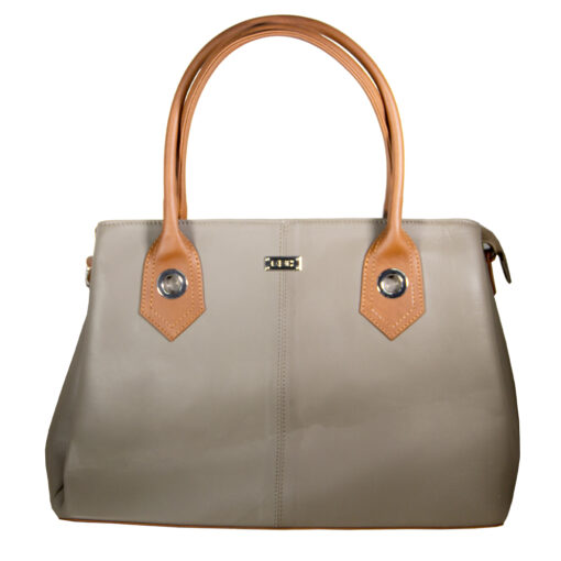 0436-4F-05 D.Beige Leather Bag